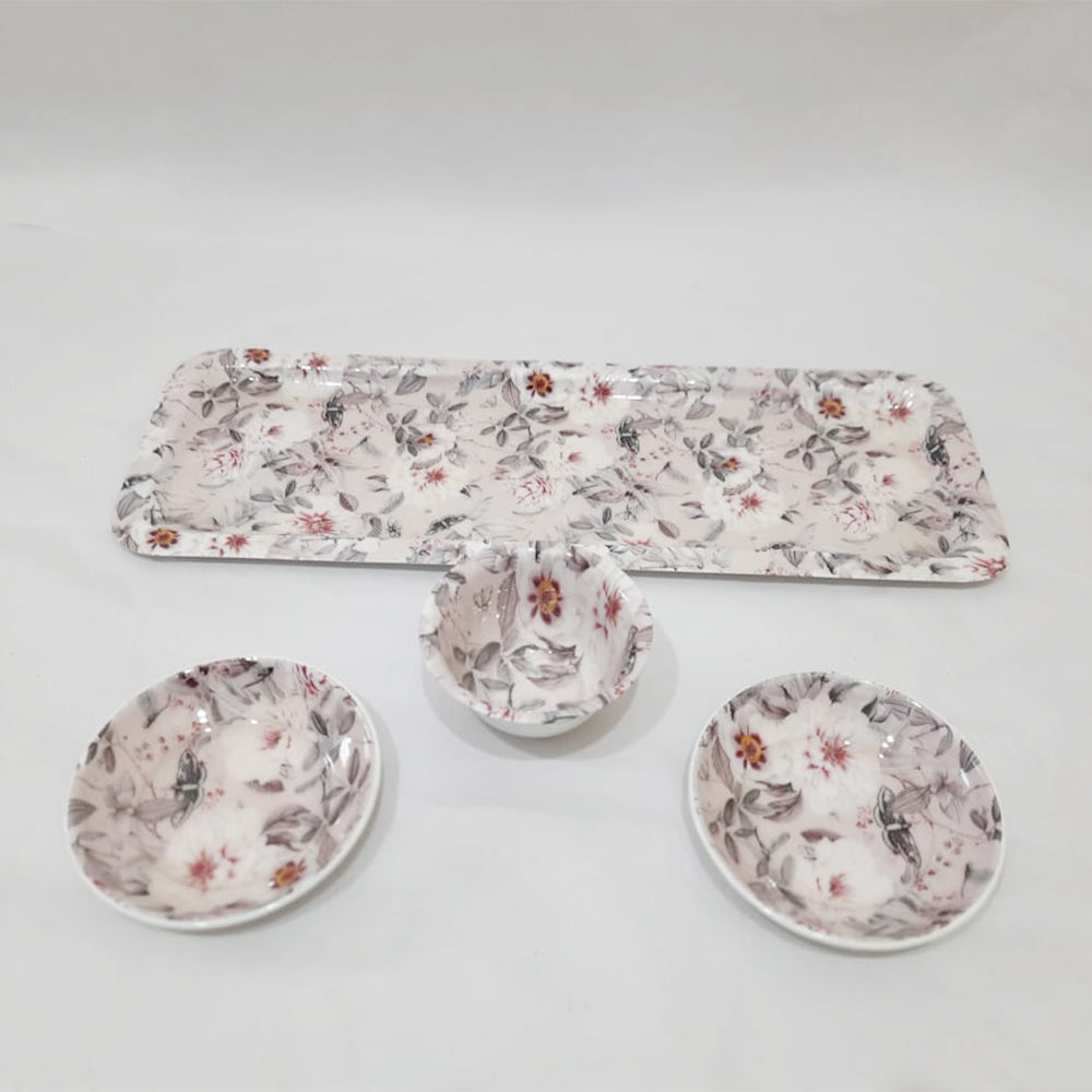 Premium Quality Decal Printed Tray & Bowls Set