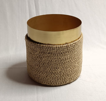 Golden Metallic Jute Vase