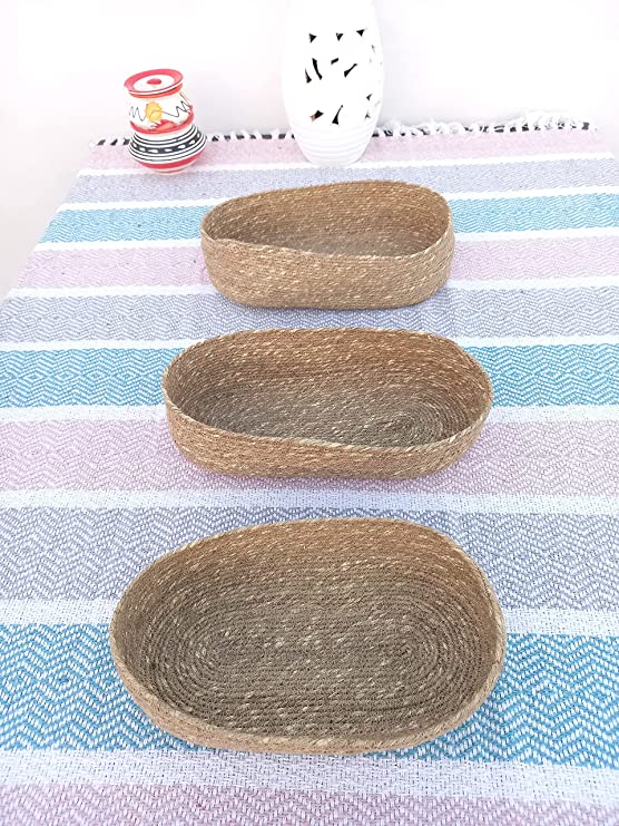 Sabai Grass Set Of 3 Oval Basket