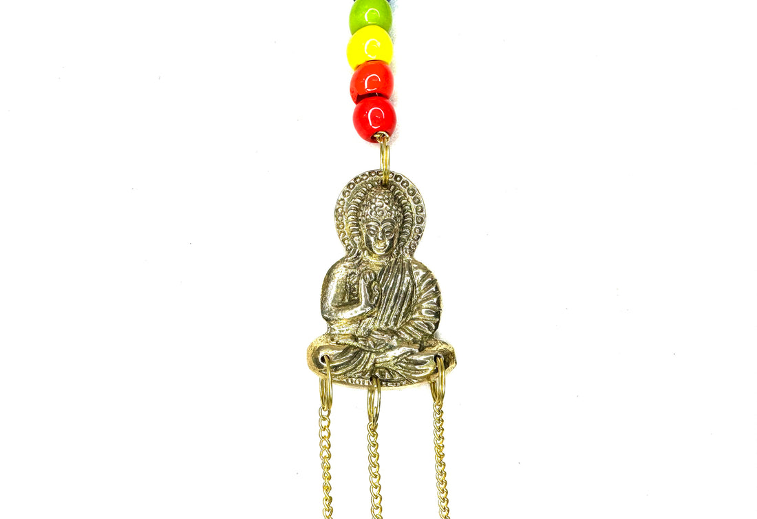 Buddha Bell Chime With 7 Chakra Glass Beads