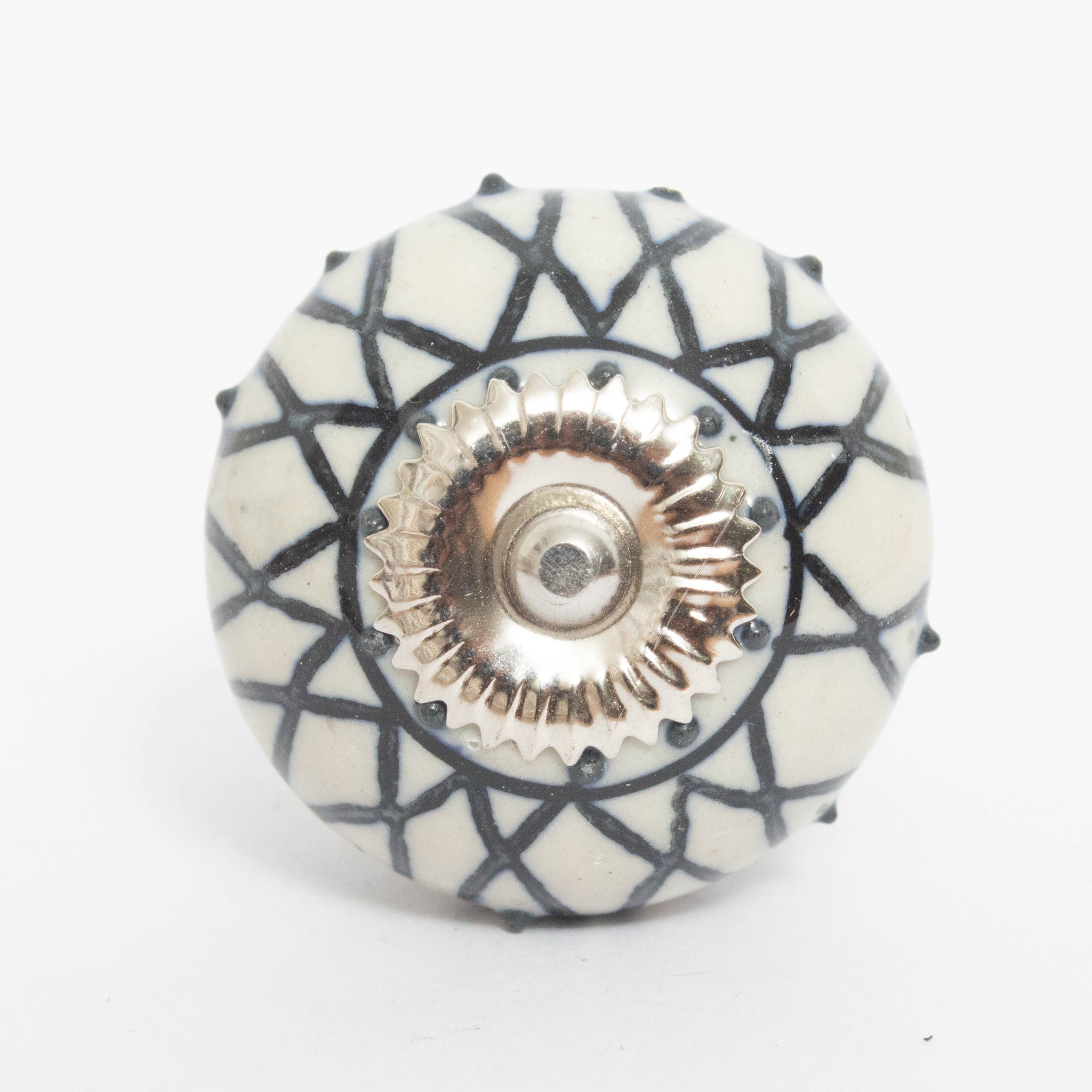 Helia Ivory And Black Ceramic Knob