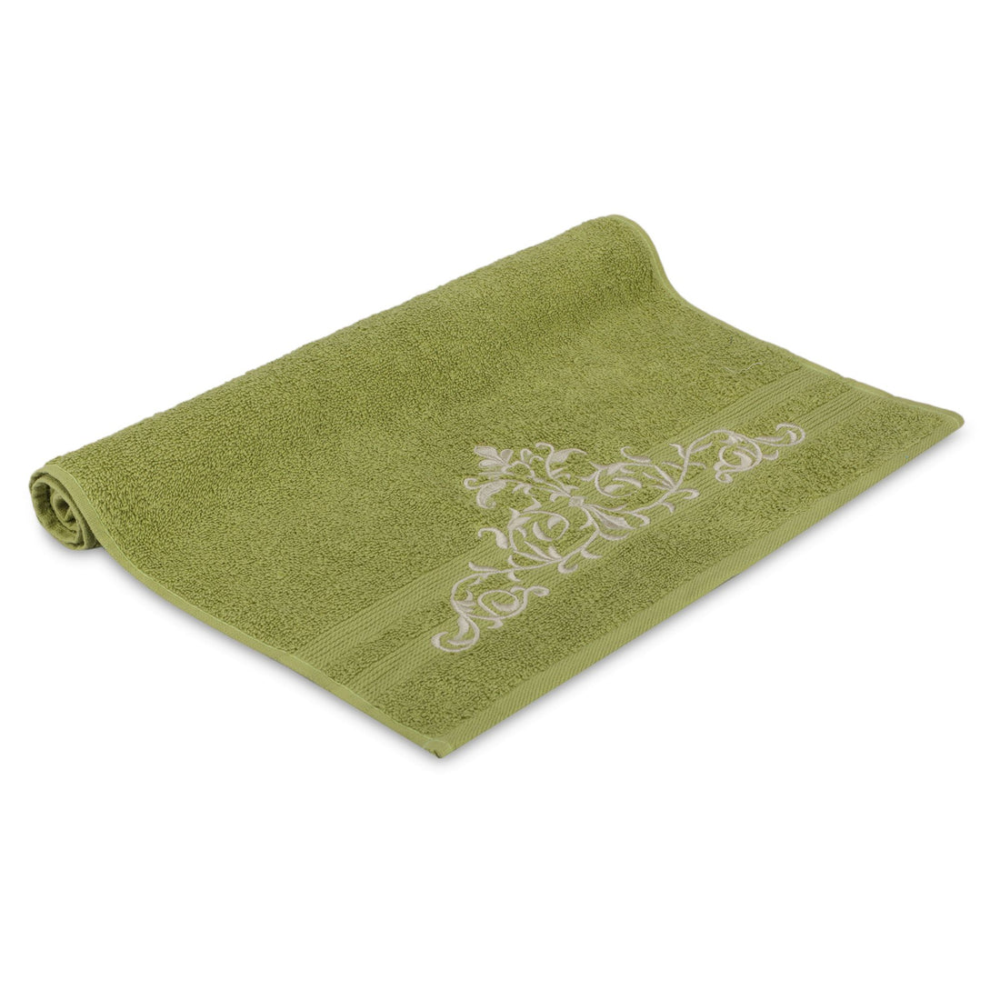 Lush & Beyond 500 GSM Embroidered Hand Towel (Victorian Light Green)