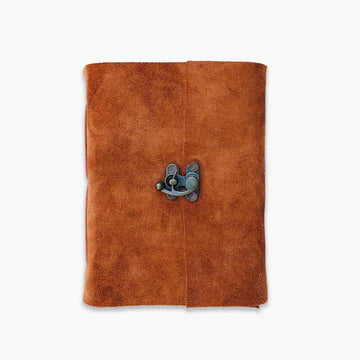 Suede Leather Journal With Lock Closure