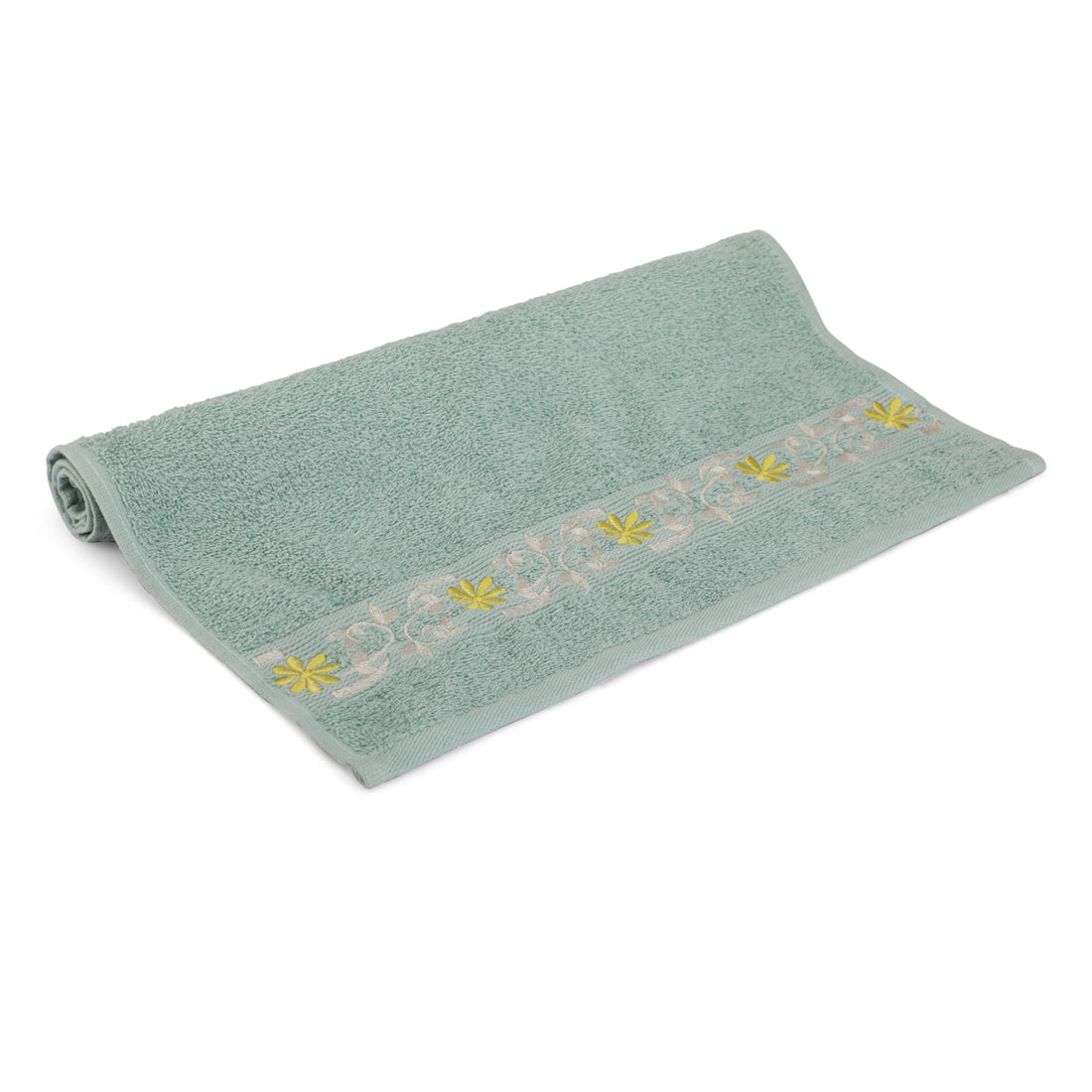 Embroidered Hand Towel (Light Teal)