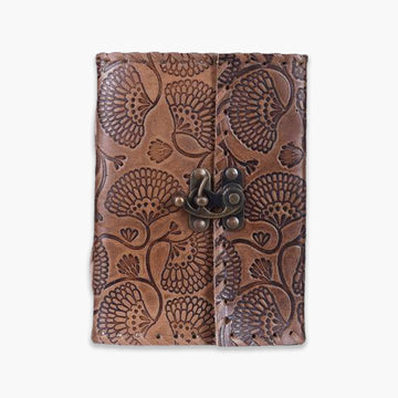 Tan Handmade Embossed Leather Journal