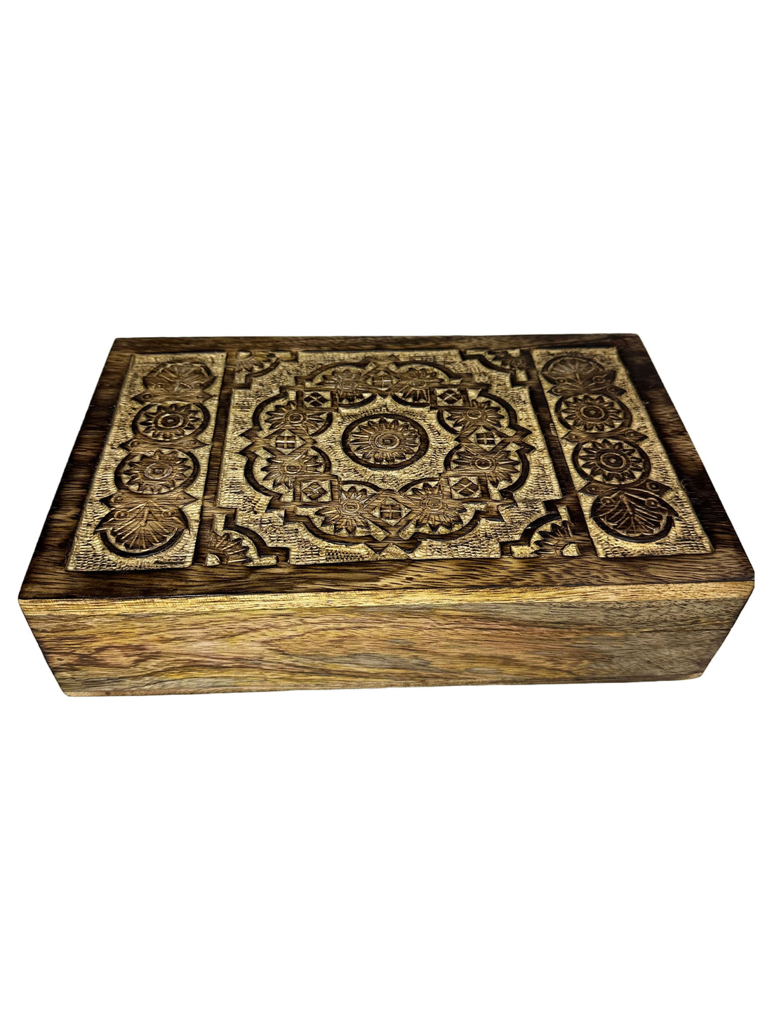 Hand Carved Box - Mandala Design