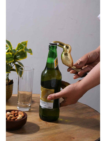 Gold Tone Bottle Opener Bird Design