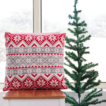 Snowflakes Cotton Knitted Cushion Cover