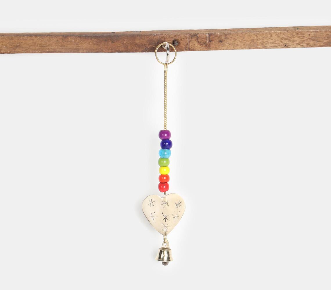 Heart Bell Chime With 7 Chakra Beads