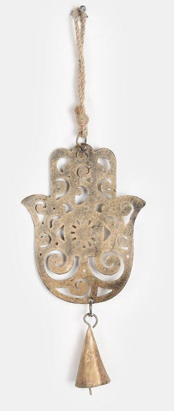 Handmade Wrought Iron Hamsa Hand Hanging