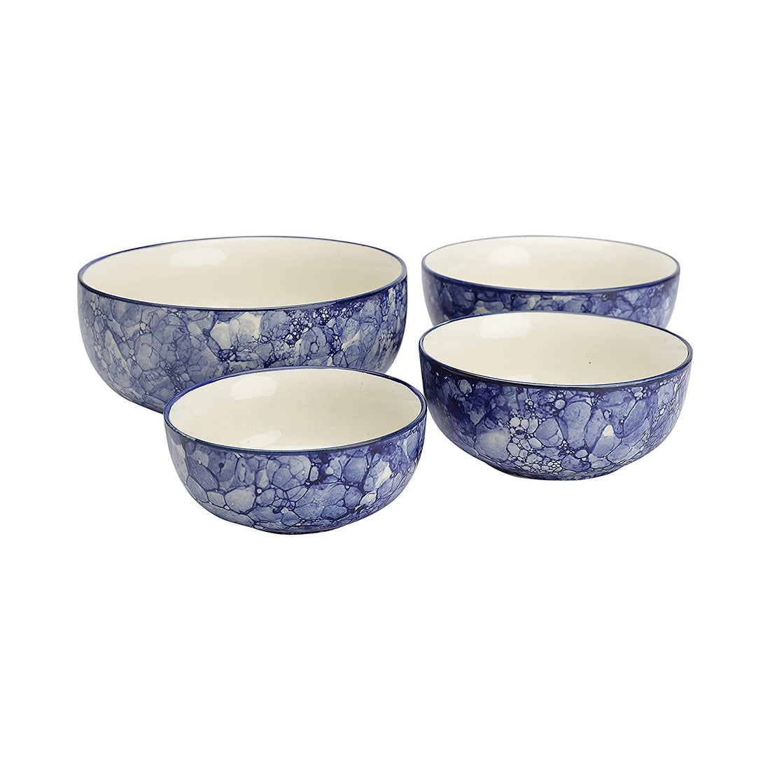 Ceramic Mixing Bowls - Blue (set Of 4)