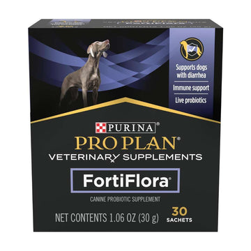 Purina Pro Plan Veterinary Supplements FortiFlora Dog Probiotic Supplement, Canine Nutritional Supplement - 30 Sachet Box