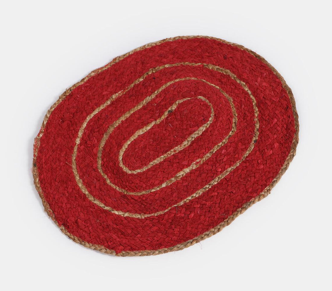 Red Oval Door Mat