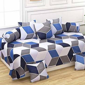 Geometric Glace Cotton Single Bedsheet Set Of 8