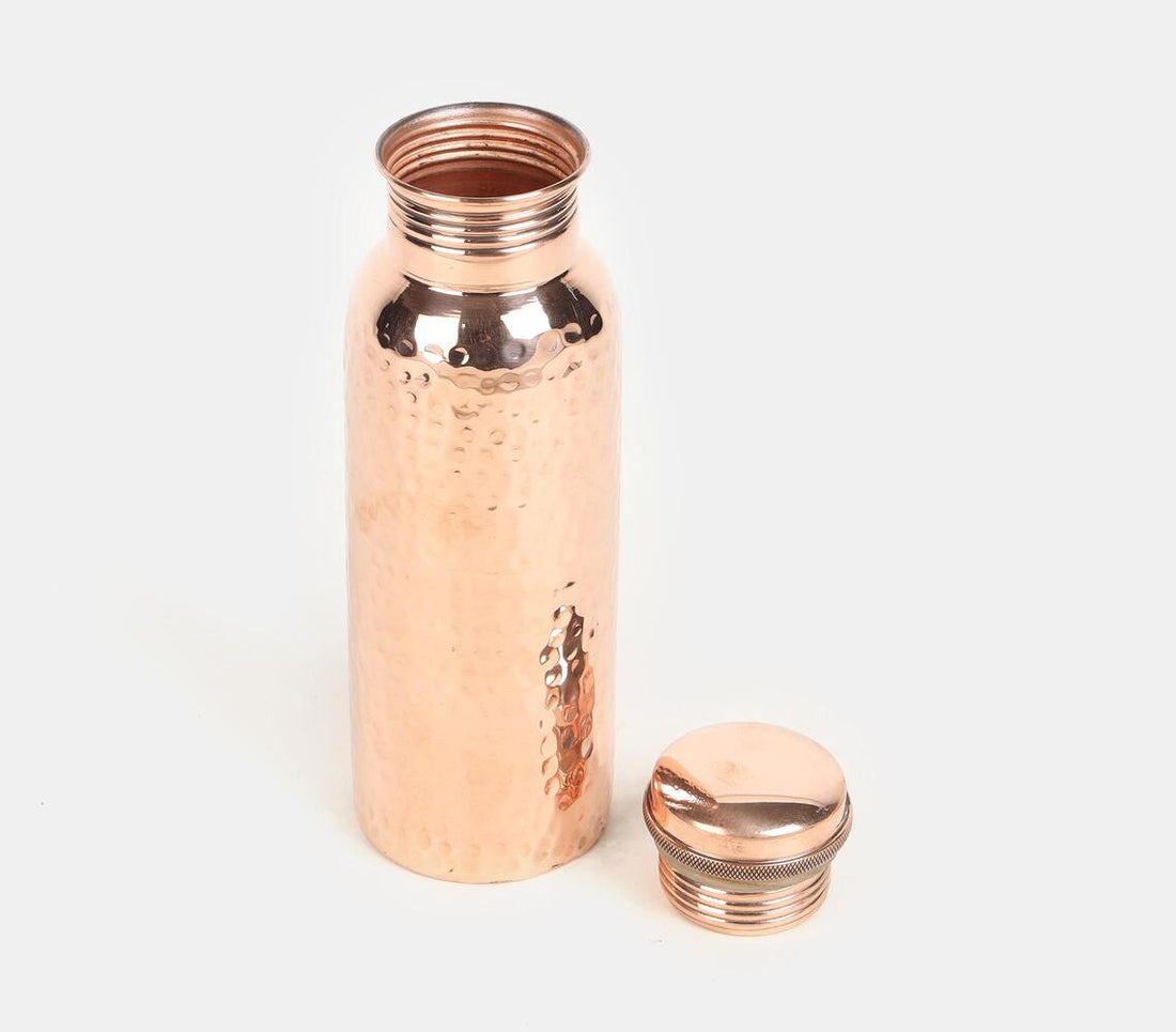 Copper Water Bottle Hand Hammered Finish- 700 Ml