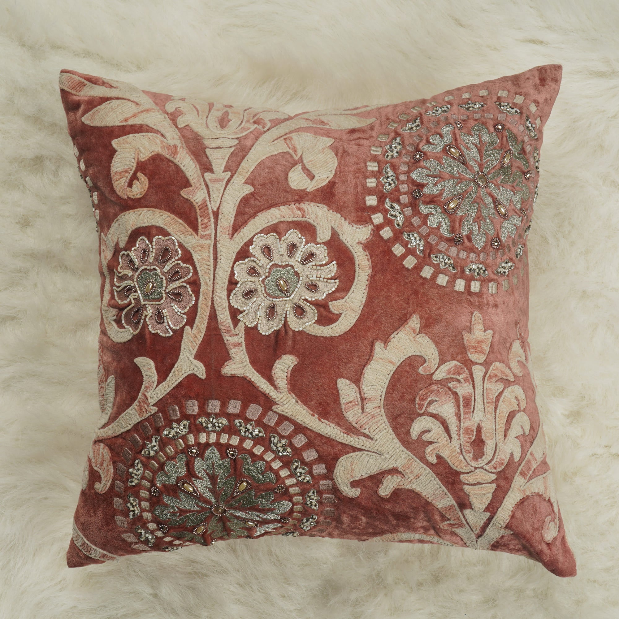 Lush & Beyond Embroidered Cushion Cover Velvet28