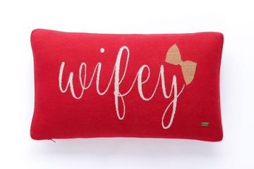 Wifey Decorative Knitted Cushion Cover