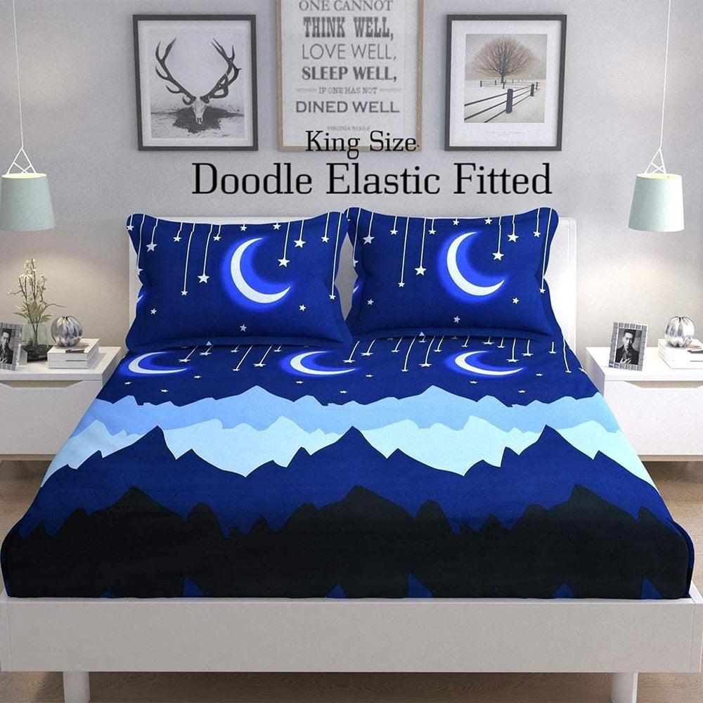 Scenic - Glace Cotton Double Bedsheet With 2 Pillow Covers