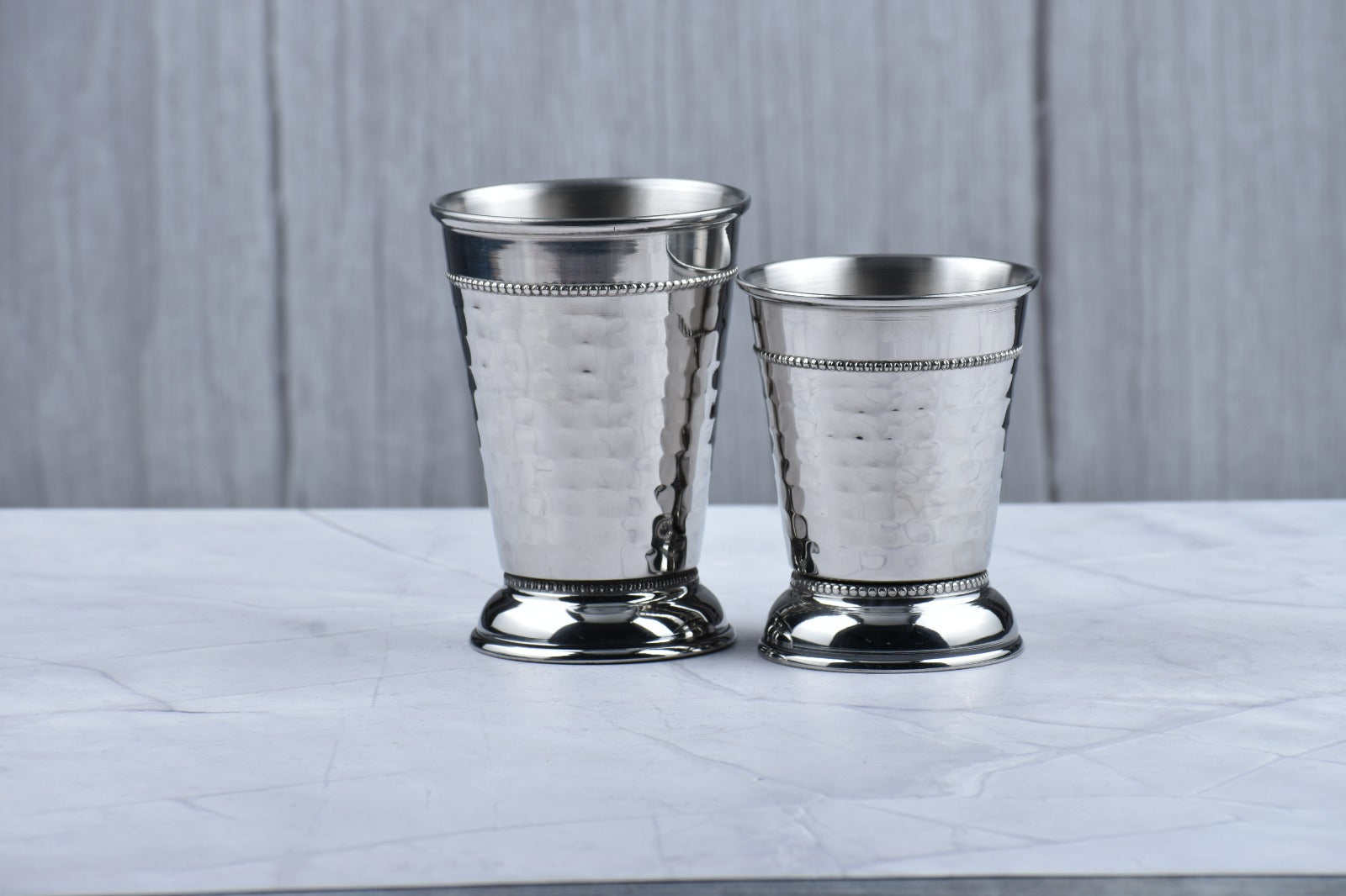 Shiny Silver Plated Beaded Julip Cup- Large