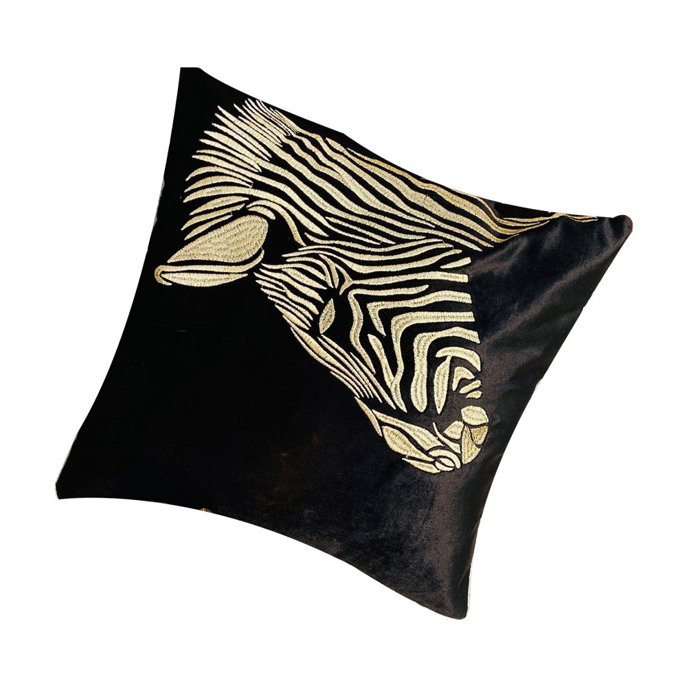 African Zebra Velveteen Cushion Cover