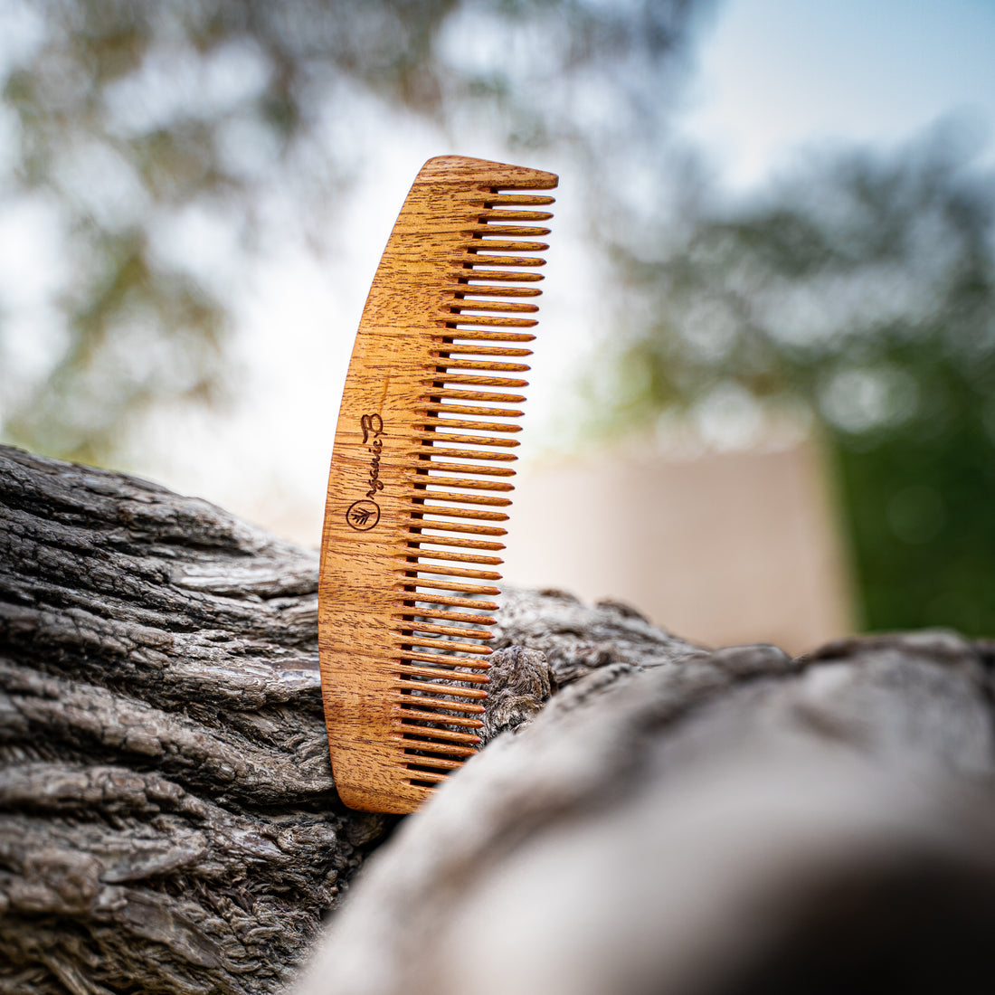 Neem Wood Moon Shaped Comb