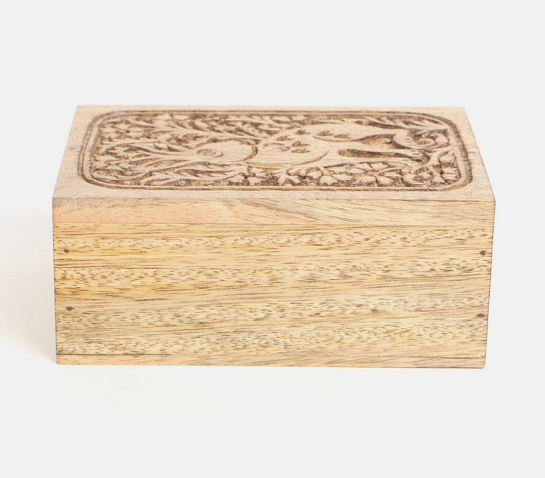 Mango Wood Intricate Hand Carved Box- Hare