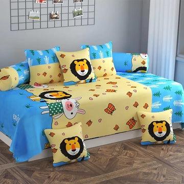 Lion - Glace Cotton Single Bedsheet 8 Of Set