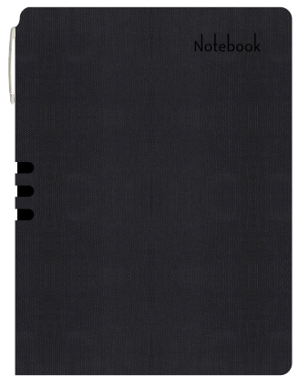 A5 Soft Cover Pu Notebook With Pen Holder - Black