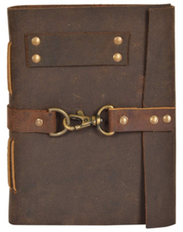 Leather Journal With D-lock And Belt Closure