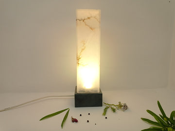 Aaus Marble Natural White And Grey Soapstone Led Lamp