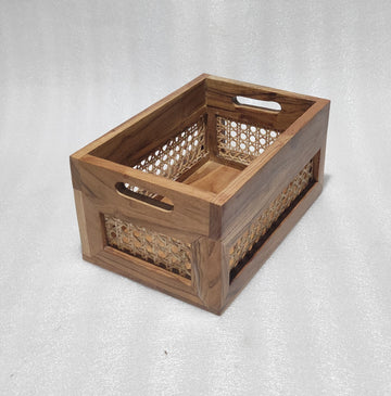 Cane Serving Tray Bucket