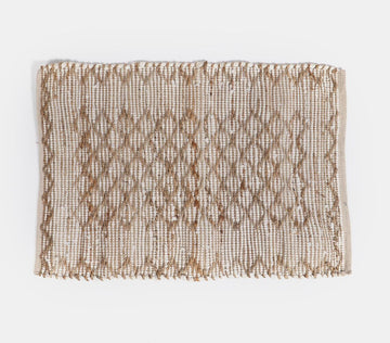 Jute And Cotton Yarn Rug - Criss Cross Pattern