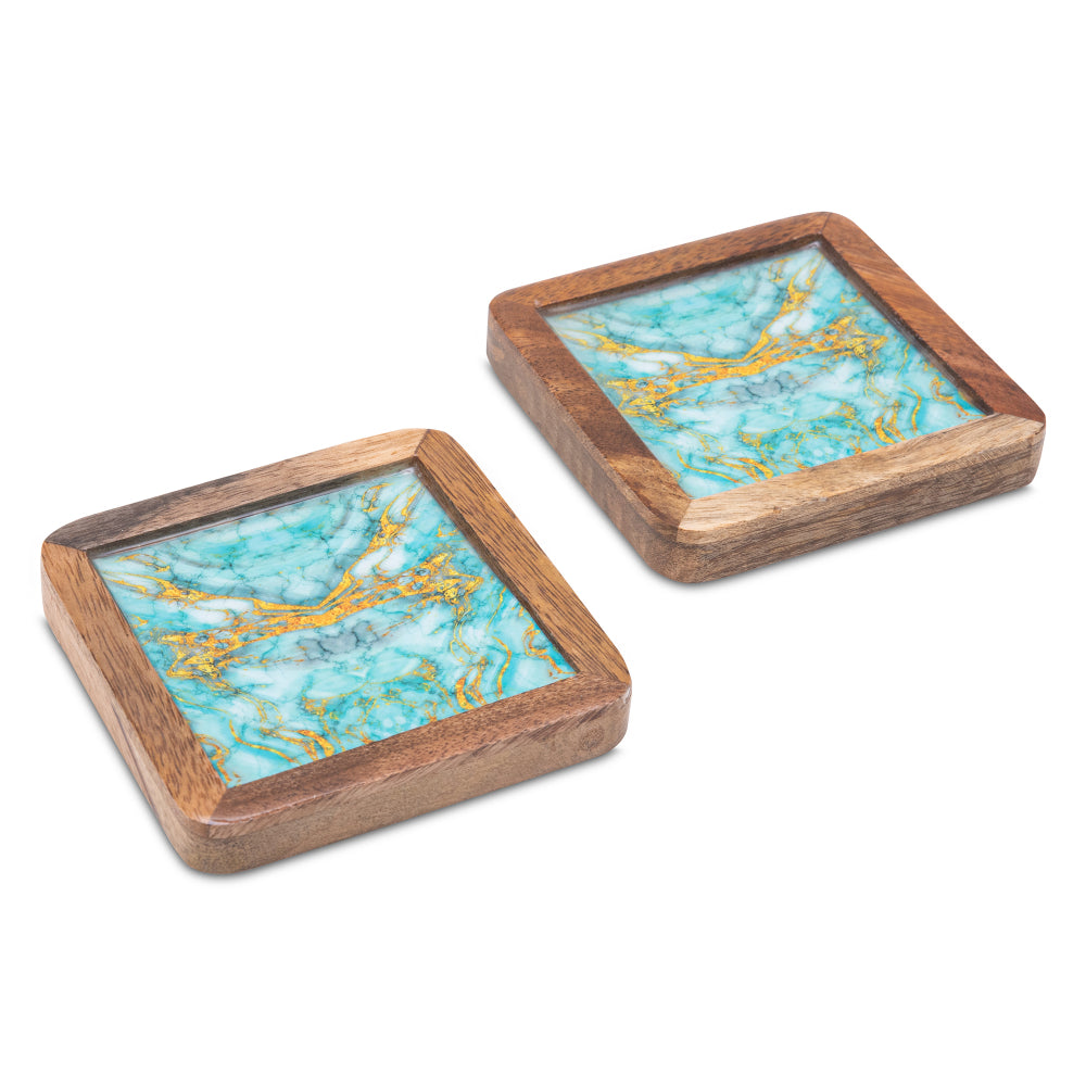 Coasters With Abstract Print (Set Of 2)