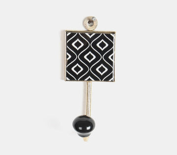 Ceramic Hook With Antique Gold Finish (black)