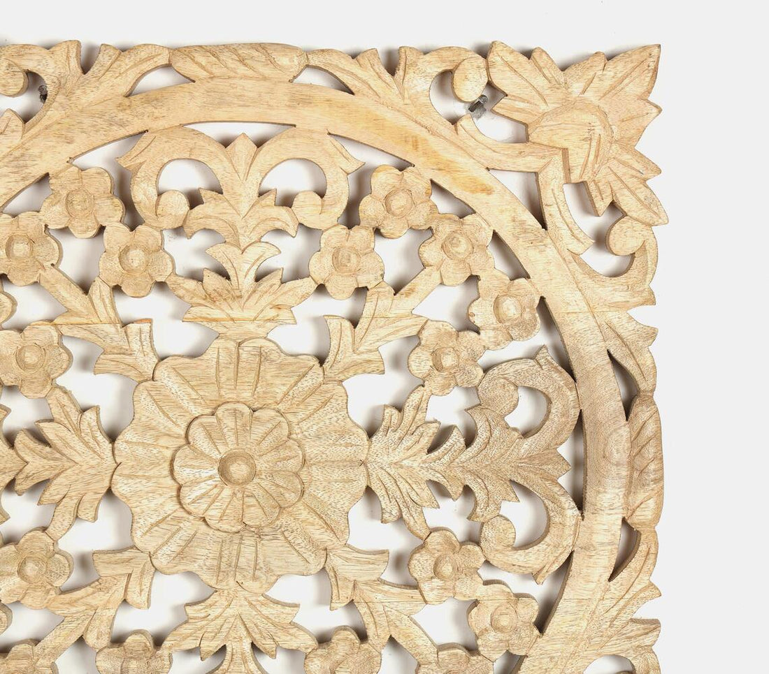 Hand Carved Wall Hanging Panel- Square