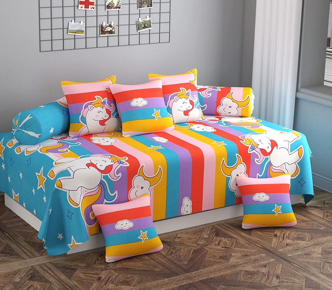 Unicorn - Glace Cotton Single Bedsheet 8 Pcs Set