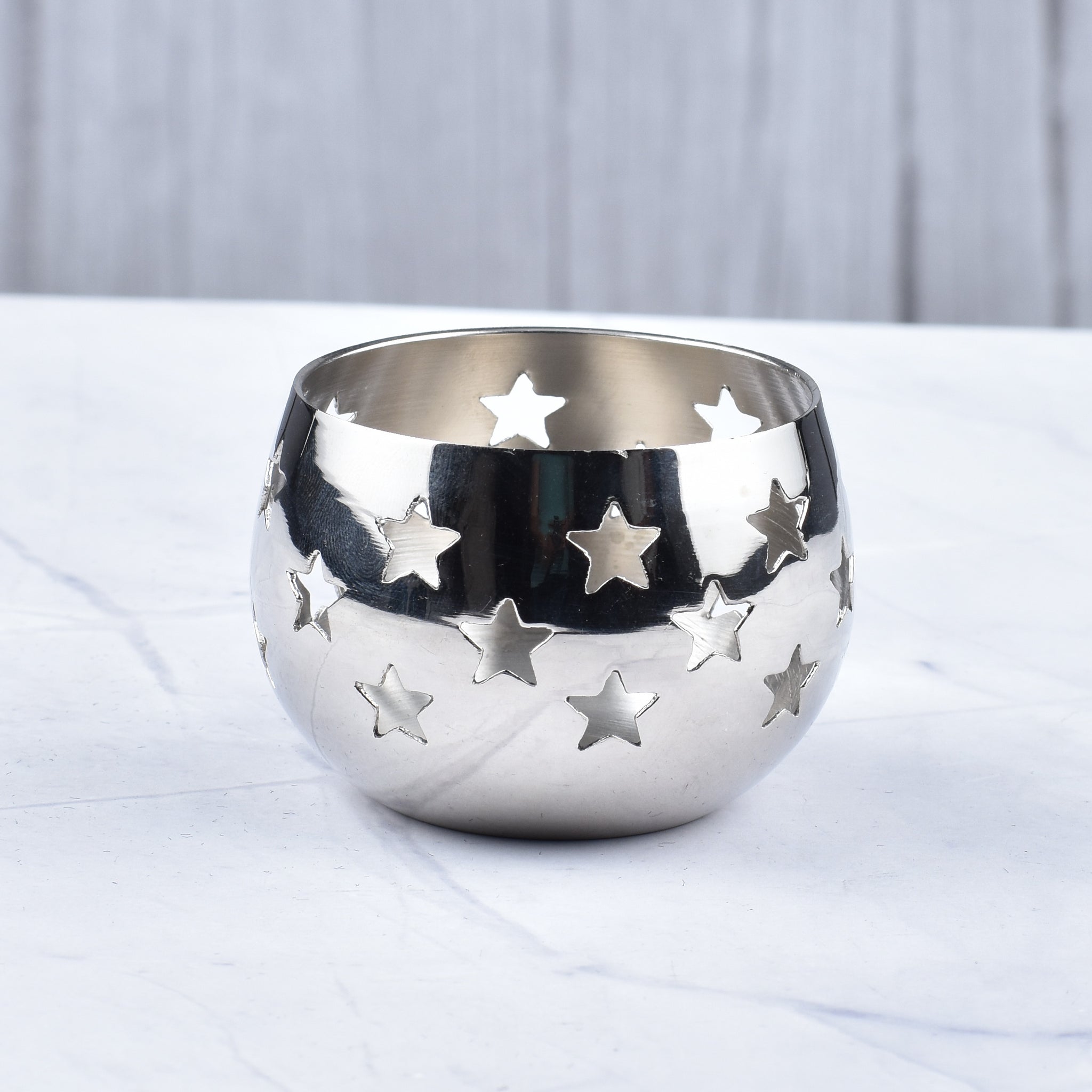 Star Cut Brass Votive T-light Holder