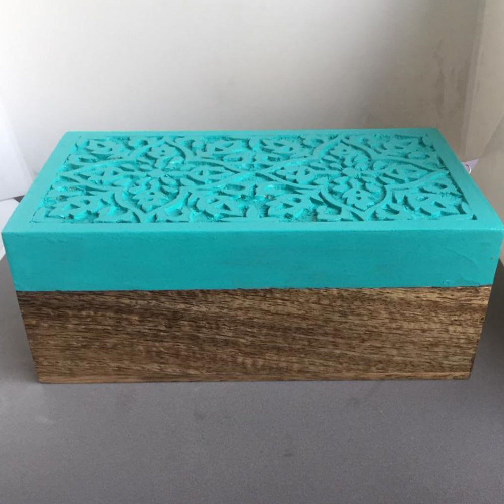 Turquoise Box With Engravings