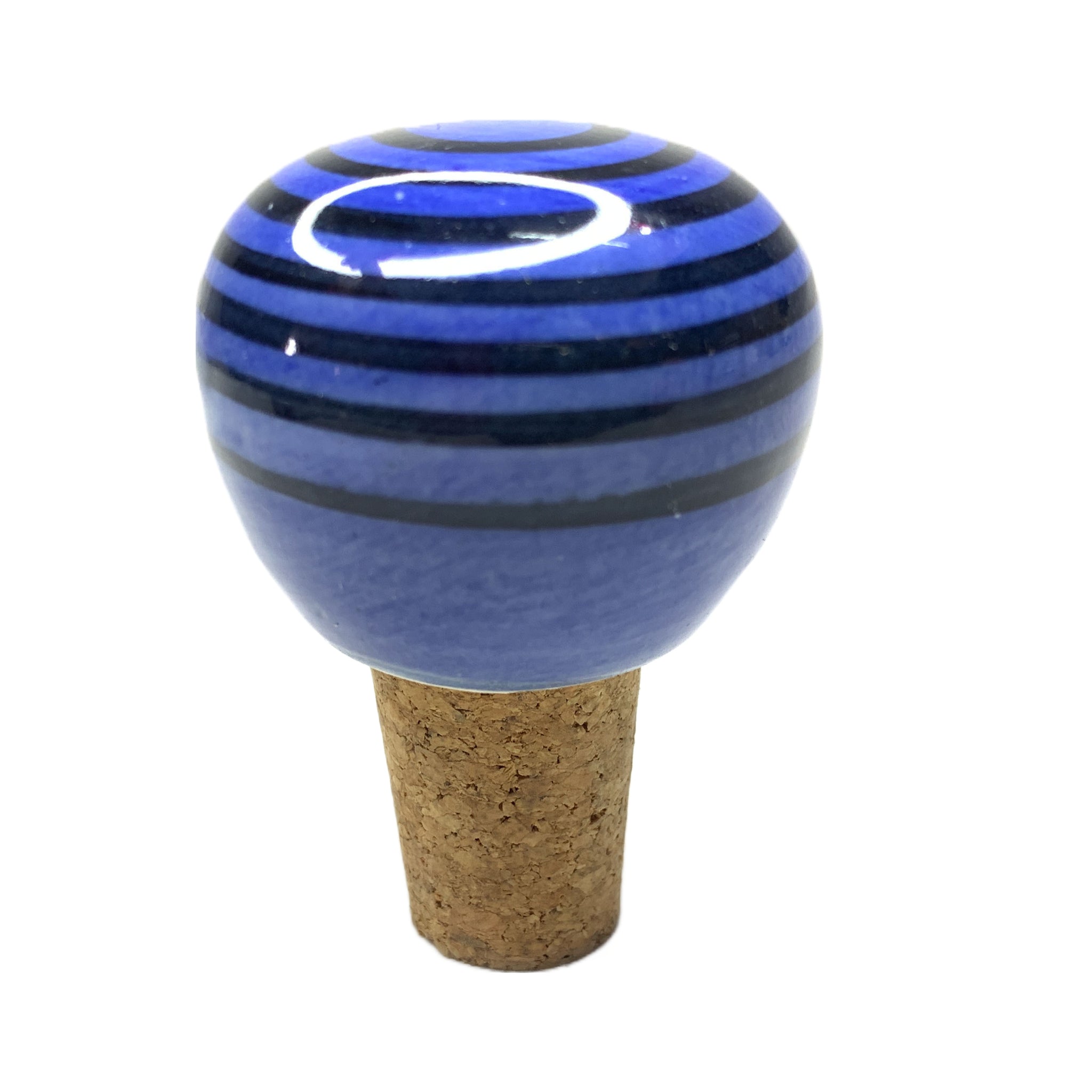 Hand Painted Ceramic Wine Cork - Striped