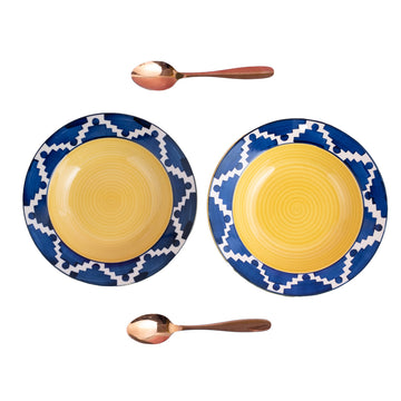 Blue And Yellow Bowls (set Of 2)