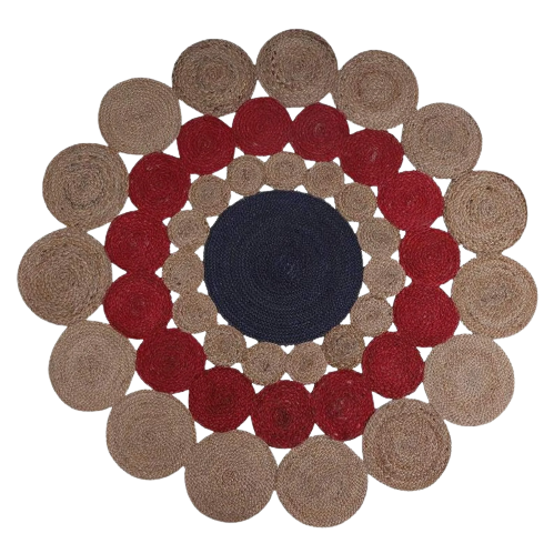 Multi Colour Handmade Jute Rug