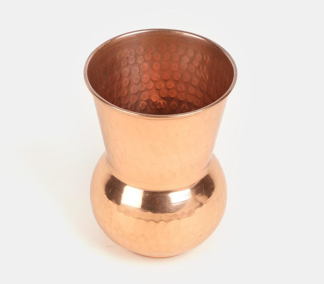 Copper Glass With Hammered Finish - Matka Shape