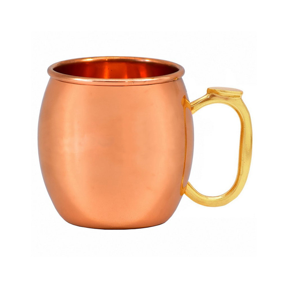 16 Oz Pure Copper Mug With Brass Thumb-rest Handle