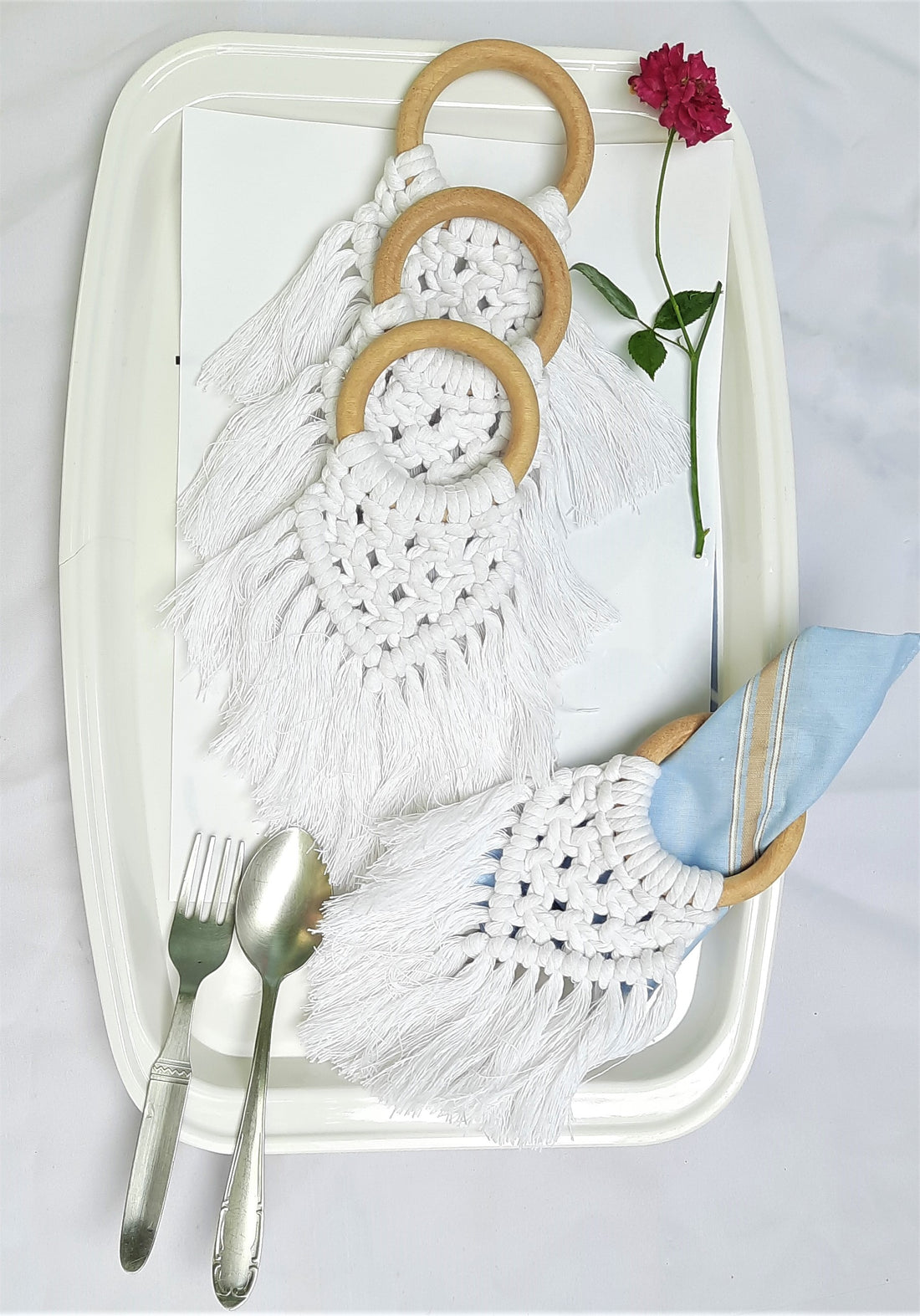 Cotton Macrame Napkin Holder