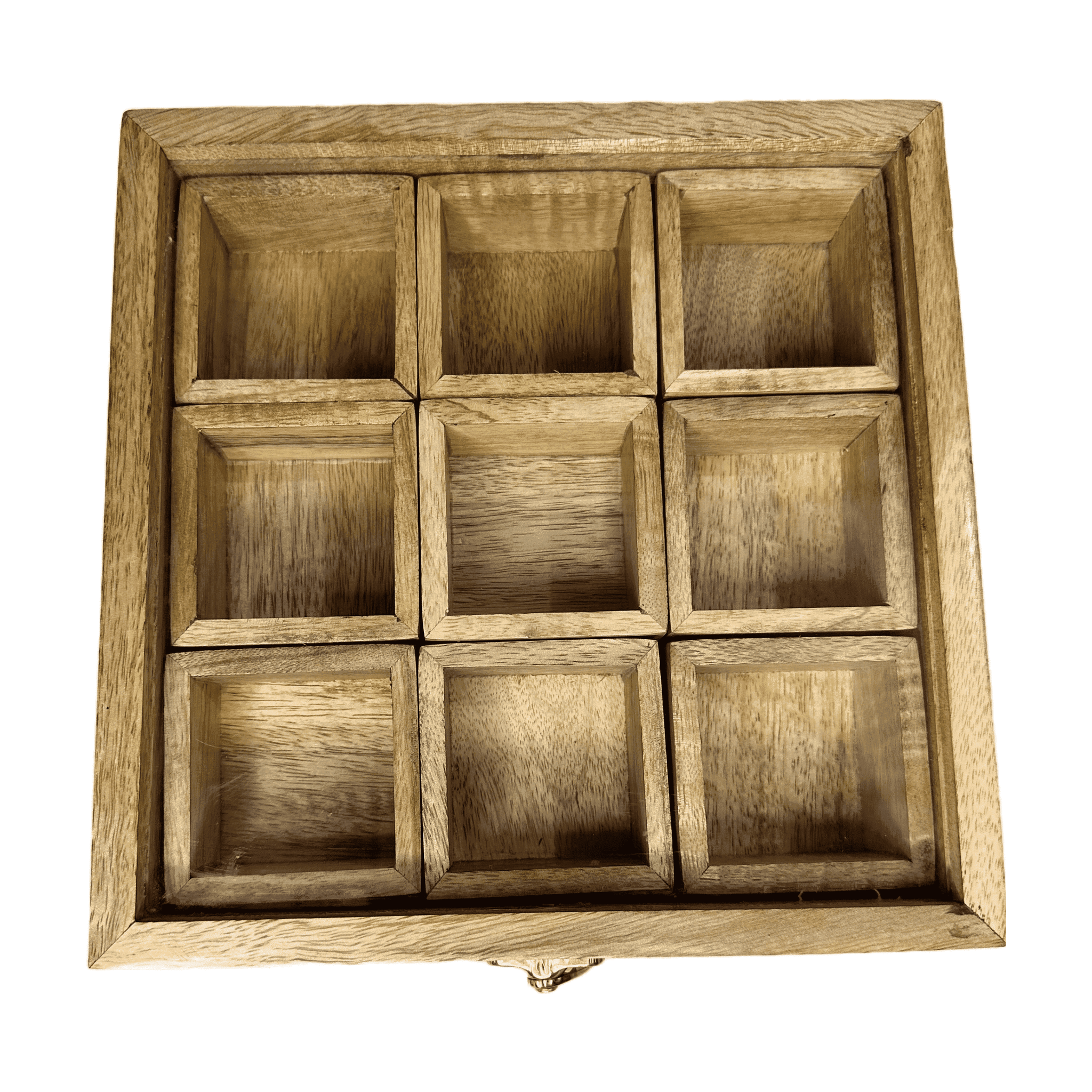 Spice Storage Box With 9 Compartments And Glass Lid