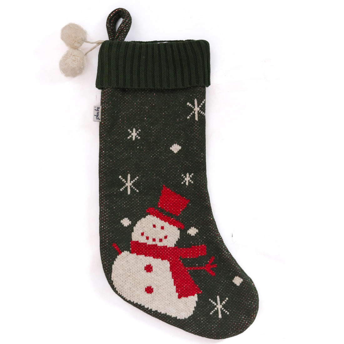 Snowman Cotton Knitted Decorative Stocking