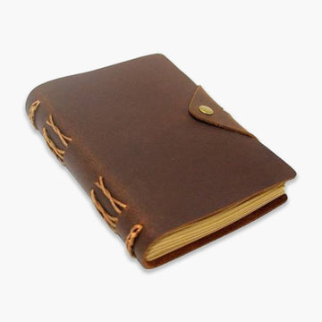 Handmade Leather Journal Button Closure