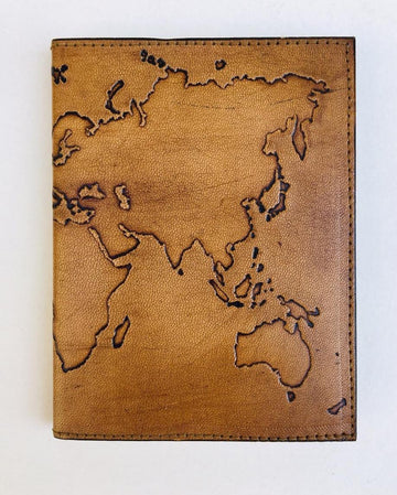 Map Embossed Leather Journal