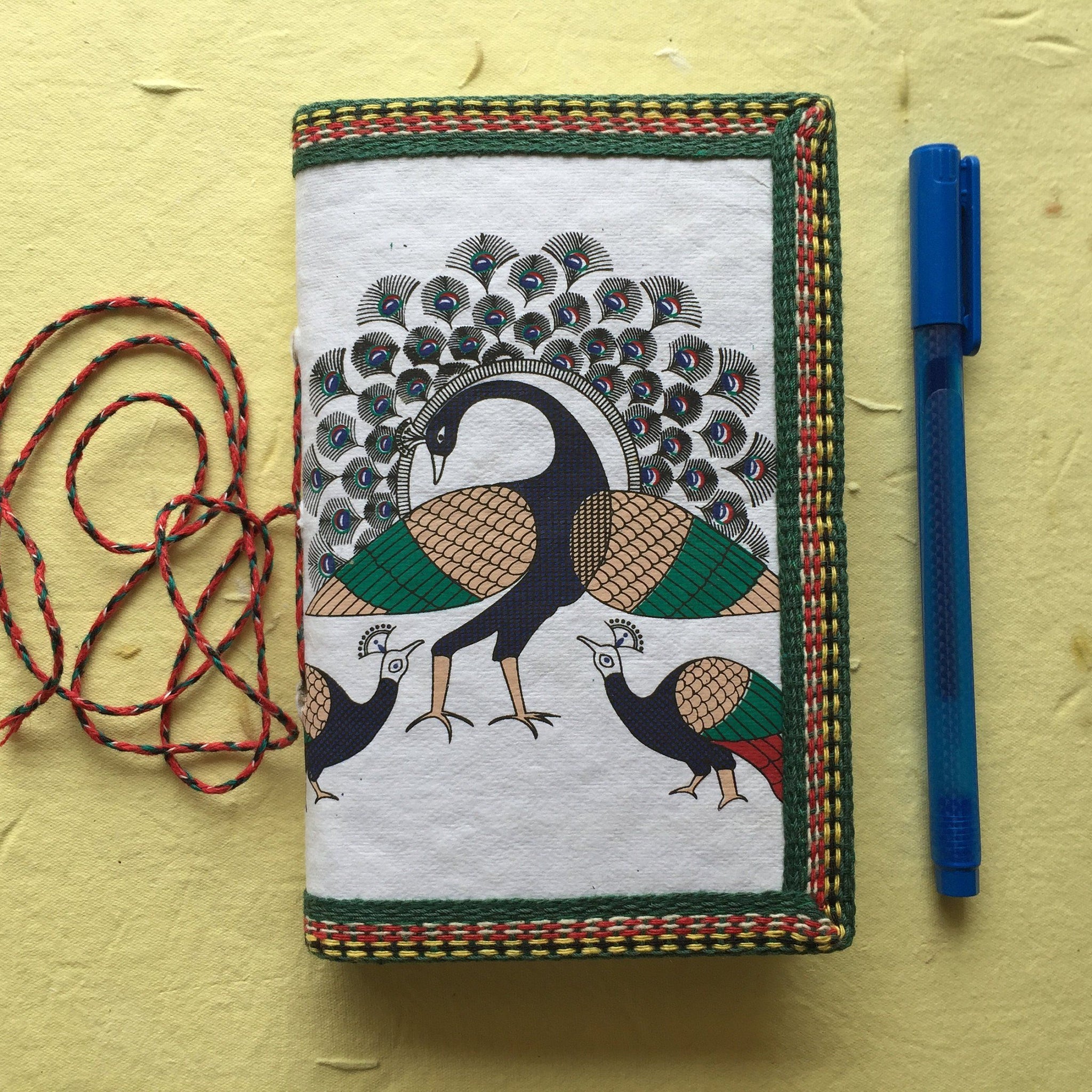 Handmade Paper Diary- Peacock (Set Of 4)