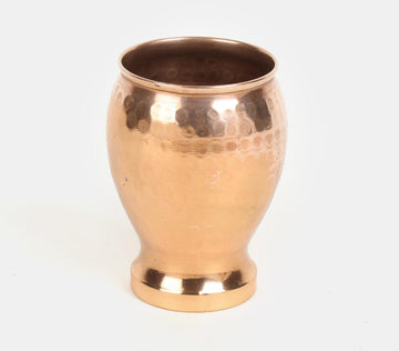 Copper Glass Kullar Shape With Hammered Finish